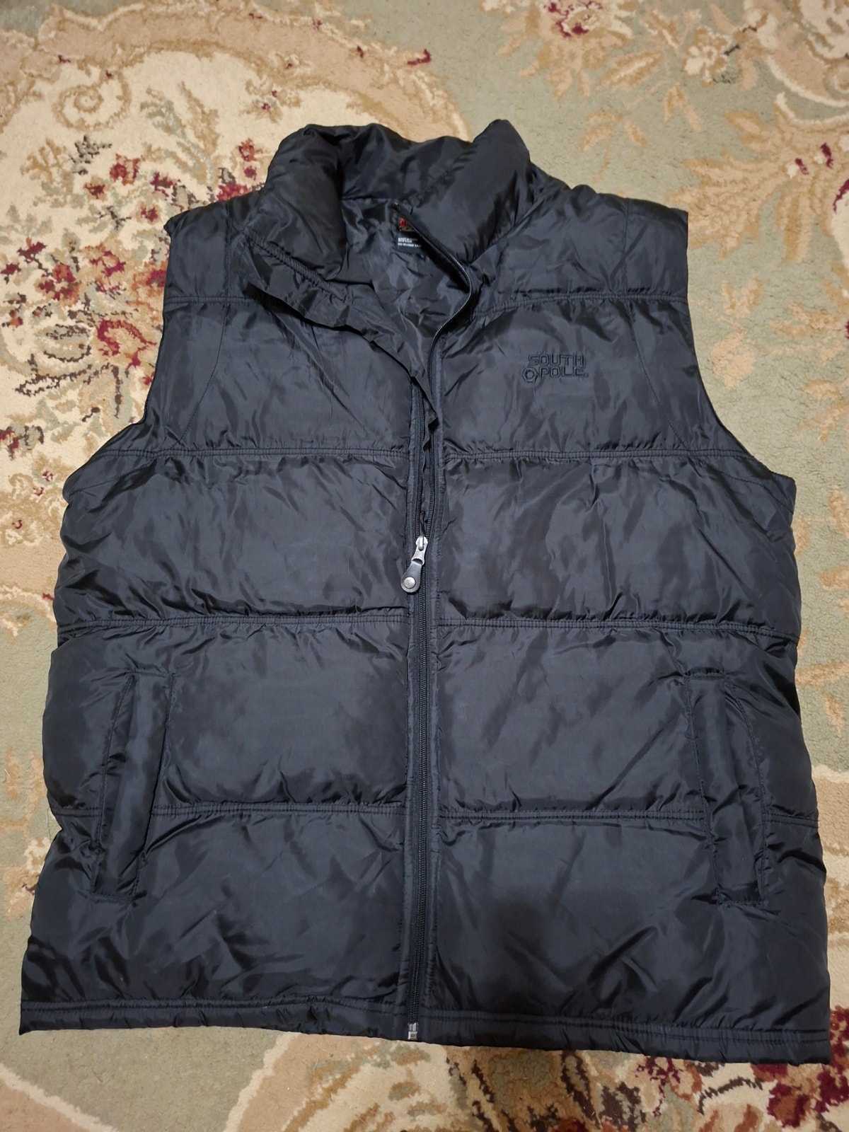 Southpole Mens Puffer Vest Xl Black Embroidered Logo